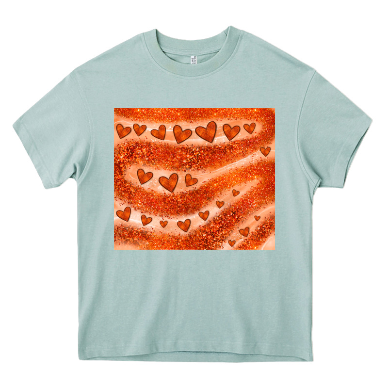 Orange Glitter Heart Heavy Core Tee by JahusDesignShop | Teevron