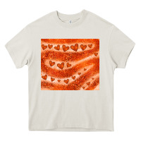 Cream orange glitter heart Heavy Core Tee - JahusDesignShop
