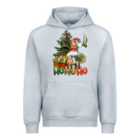 Heather Grey Ho Ho Ho Christmas Gnome Urban Hoodie - BundleAndBundleShop