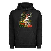 Pigment Black Ho Ho Ho Christmas Gnome Urban Hoodie - BundleAndBundleShop
