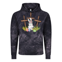 Floral Watercolor Easter Bunny Cross Vintage Hoodie | Teevron