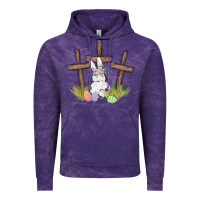 Cloud Purple floral watercolor easter bunny cross Vintage Hoodie - MaliasSmallBusiness