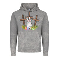 Cloud Rock floral watercolor easter bunny cross Vintage Hoodie - MaliasSmallBusiness