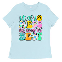 Baby Blue bit of a mess but doing my best Ladies Tee - JahusDesignShop