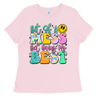 Bubblegum Pink bit of a mess but doing my best Ladies Tee - JahusDesignShop