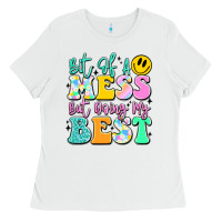 White bit of a mess but doing my best Ladies Tee - JahusDesignShop
