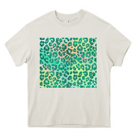 Cream green leopard glitter Heavy Core Tee - JahusDesignShop