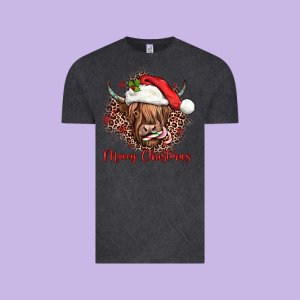 Mooey Christmas Cow Vintage Tee Designed By Jahusdesignshop
