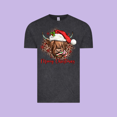 Mooey Christmas Cow Vintage Tee Designed By Jahusdesignshop