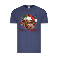 Vintage Denim mooey christmas cow Vintage Tee - JahusDesignShop