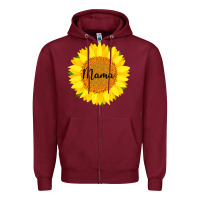 Burgundy Sunflower Mama Zipper Hoodie - Bettercallsaul