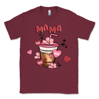Burgundy mama coffee cups Classic Tee - MaliasSmallBusiness