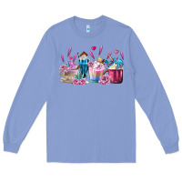 Colony Blue Unicorn Coffee Cups Long Sleeve Tee - MaliasSmallBusiness