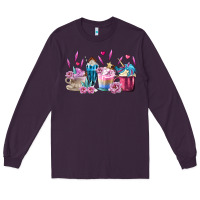 Plum Unicorn Coffee Cups Long Sleeve Tee - MaliasSmallBusiness
