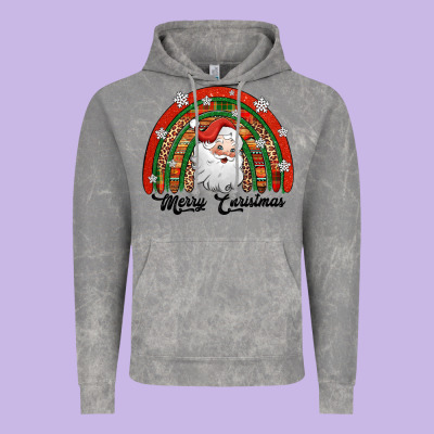 Merry Christmas Santa Rainbow Vintage Hoodie Designed By Jasminsmagicworld