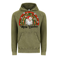 Vintage Olive merry christmas santa rainbow Vintage Hoodie - Jasminsmagicworld