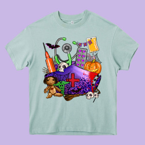 Zombie Nurse   Halloween Heavy Core Tee Designed By Adodesignshop