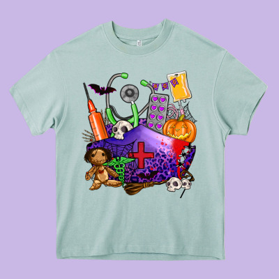 Zombie Nurse   Halloween Heavy Core Tee Designed By Adodesignshop