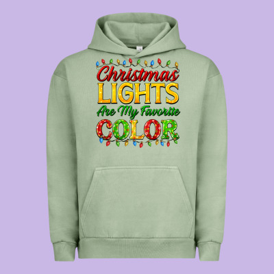 Christmas Lights Are My Favorite Color Urban Hoodie Designed By Fadigitalartstudio