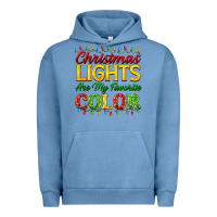 Pigment Pebble Blue christmas lights are my favorite color Urban Hoodie - FaDigitalArtStudio