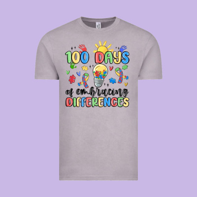 100 Days Of Embracing Differences Vintage Tee Designed By Maliassmallbusiness