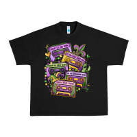 Black mardi gras cassette tapes Urban Heavy Tee - MaliasSmallBusiness