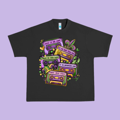 Mardi Gras Cassette Tapes Urban Heavy Tee Designed By Maliassmallbusiness