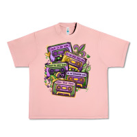 Salmon mardi gras cassette tapes Urban Heavy Tee - MaliasSmallBusiness
