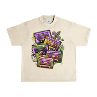 Sandshell mardi gras cassette tapes Urban Heavy Tee - MaliasSmallBusiness