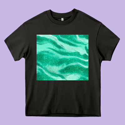 Green Glitter Heavy Core Tee Designed By Jahusdesignshop