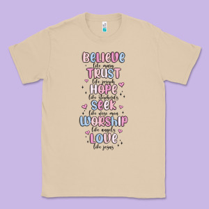 Believe Like Mary Trust Like Joseph Valentine S Da Classic Tee Designed By Maliassmallbusiness
