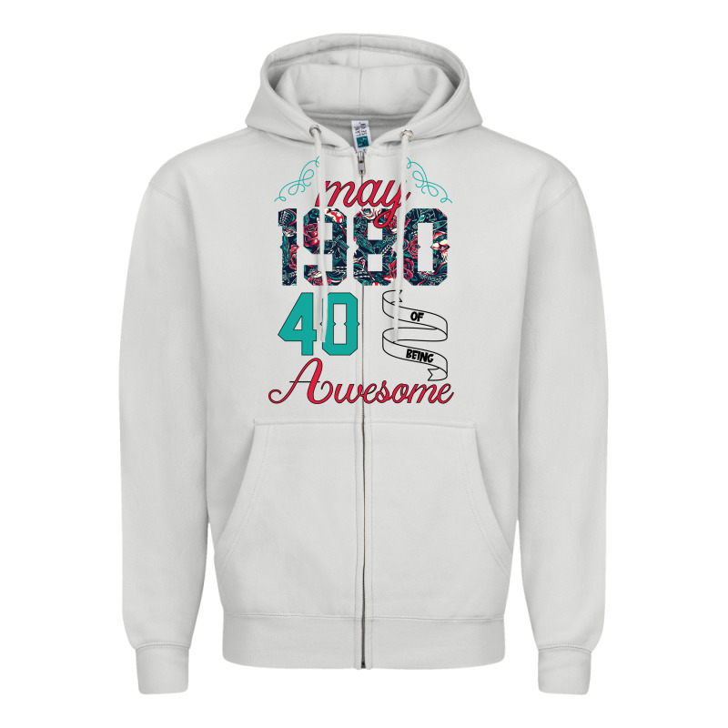 Made In May 1980 40 Years Of Being Awesome Zipper Hoodie by Bettercallsaul | Teevron