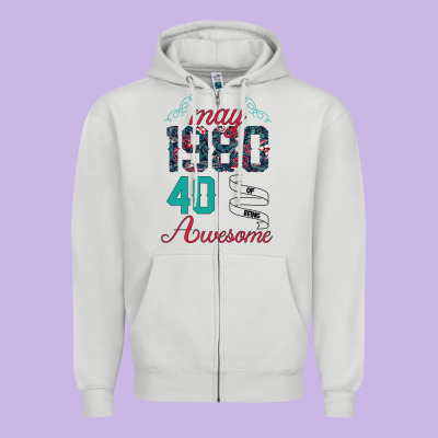 Made In May 1980 40 Years Of Being Awesome Zipper Hoodie Designed By Bettercallsaul