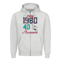 Dove Grey Made In May 1980 40 Years Of Being Awesome Zipper Hoodie - Bettercallsaul