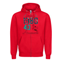 Red Made In May 1980 40 Years Of Being Awesome Zipper Hoodie - Bettercallsaul