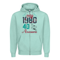 Seafoam Made In May 1980 40 Years Of Being Awesome Zipper Hoodie - Bettercallsaul