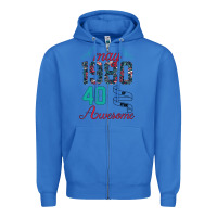 True Royal Made In May 1980 40 Years Of Being Awesome Zipper Hoodie - Bettercallsaul