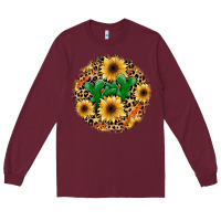Burgundy leopard cactus sunflower Long Sleeve Tee - JahusDesignShop