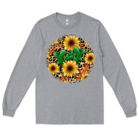 Heather Grey leopard cactus sunflower Long Sleeve Tee - JahusDesignShop