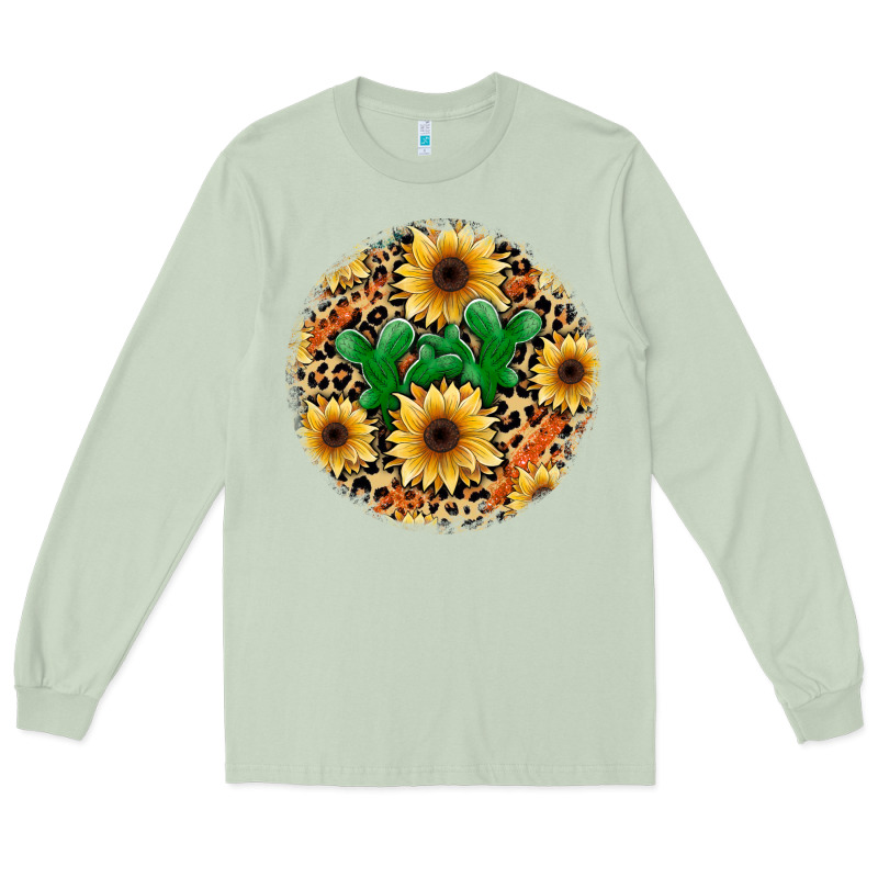 Leopard Cactus Sunflower Long Sleeve Tee by JahusDesignShop | Teevron