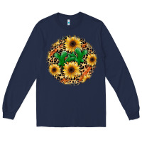 Navy leopard cactus sunflower Long Sleeve Tee - JahusDesignShop