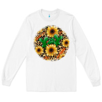 White leopard cactus sunflower Long Sleeve Tee - JahusDesignShop
