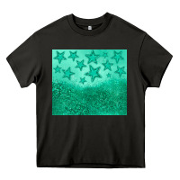 Green Glitter Star Heavy Core Tee | Teevron