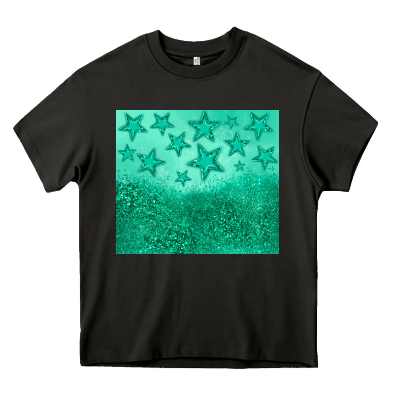 Green Glitter Star Heavy Core Tee by JahusDesignShop | Teevron