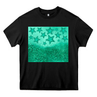 Black green glitter star Heavy Core Tee - JahusDesignShop