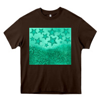 Chocolate Brown green glitter star Heavy Core Tee - JahusDesignShop