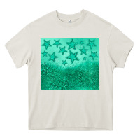 Cream green glitter star Heavy Core Tee - JahusDesignShop