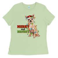 Matcha merry and bright chihuahua Ladies Tee - RanaPortraitStore