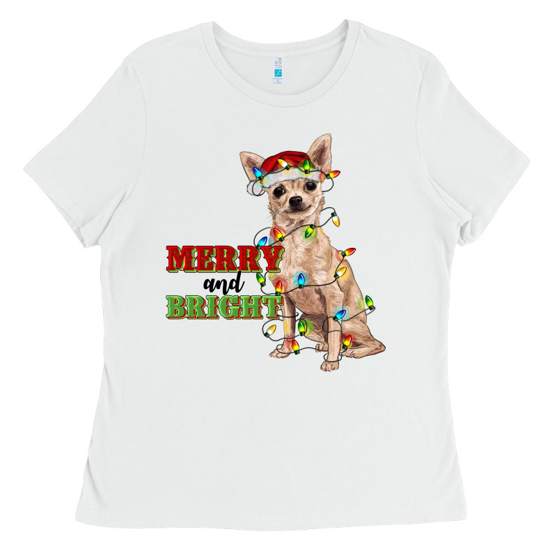 Merry And Bright Chihuahua Ladies Tee by RanaPortraitStore | Teevron