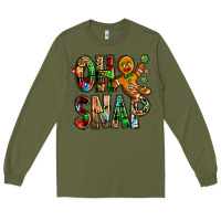 Army Green Oh snap Christmas Long Sleeve Tee - NancyCooperArtShop